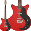 Danelectro GLITTER59-RED red and silver glitter electric guitar, alternate full view