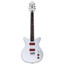 Danelectro Dan O. Mano DOMSLV Silver electric guitar full front view with red pickup covers