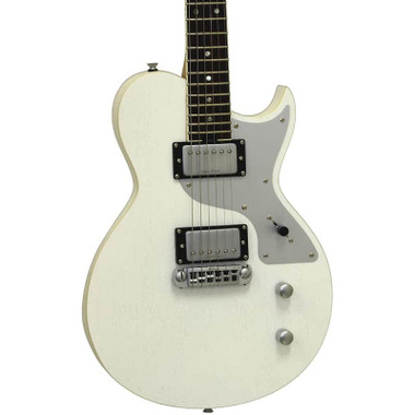 Aria 718MKII-OPWH Brooklyn electric guitar in open pore white, additional full view