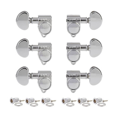 Grover 106C chrome locking guitar tuners alternate full view