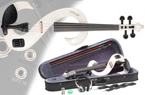 STAGG White 4/4 Silent Electric Violin Set W/fine Tuners Solid Maple Full Size