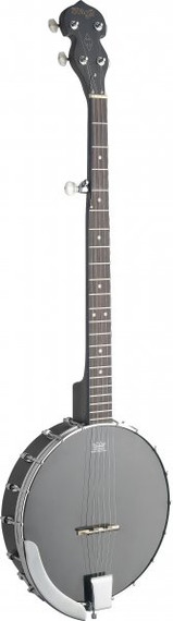Stagg 5-String Open Back Banjo with 18 Brackets and Matte Black Finish