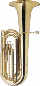 Stagg WS-BT235 Bbb Tuba 3 Pistons In Nickel Silver W/abs Case On Wheels Gold Lacquer 2 Year Warranty