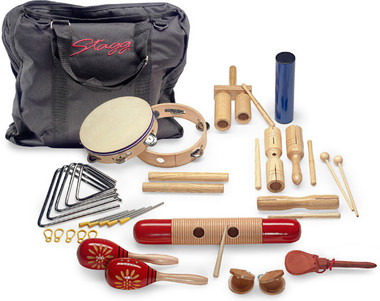 STAGG Junior Percussion Kit with 16 Instruments and Carry Bag