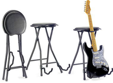 STAGG Foldable Stool With Built In Guitar Stand Of Height 64.5cm /25.4 In