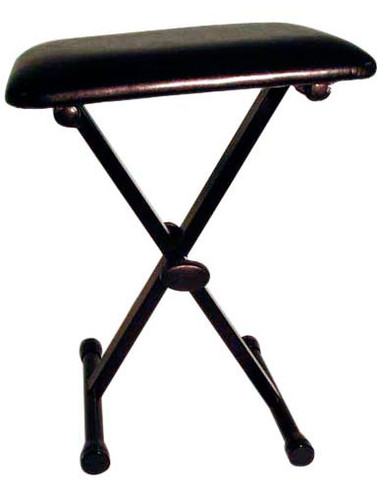 STAGG Black Height Adjustable Keyboard Bench With X Folding Legs