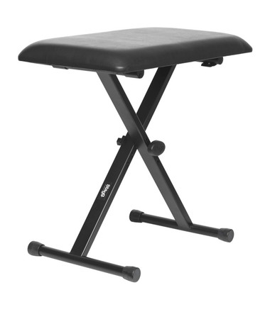 STAGG 3 Positions Height Adjustable Black Keyboard Bench W/x Folding Legs