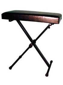 STAGG Adjustable Height Black Vinyl Keyboard Bench With X Folding Legs