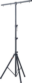 STAGG LIS-A2022BK Heavy-Duty Single Tier Lighting Stand in Metallic Black