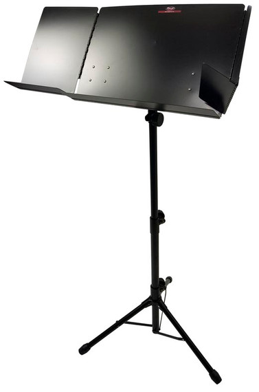 STAGG Folding Black Steel Orchestral Music Stand W Fold-out Side Extension