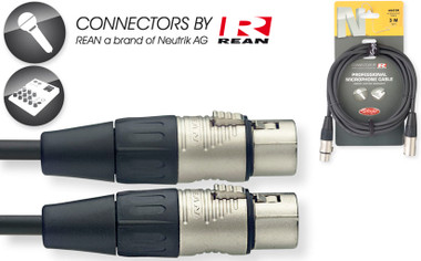 Stagg Rean Neutrik Deluxe 3M/10' Mike Mic Microphone Cable XLR Female-xlr Male