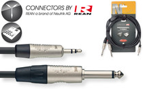 Stagg Rean Neutrik 3M/10' MP3 Mini Stereo 1/8" To Split Dual 1/4" Plugs Y Cable