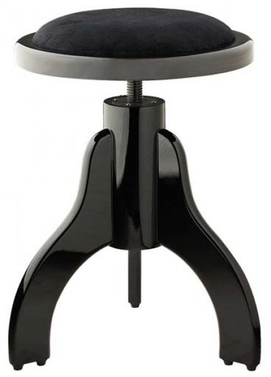 Stagg Gloss Black Piano Stool Black Velvet W Adjustable Height Ps35 Bkp Vbk