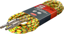 Stagg 6M 20ft Vintage Tweed Braided 1/4" Guitar Instrument Cable-yellow Rasta