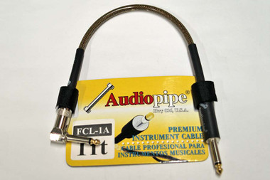 Audiopipe premium instrument short patch cable 1ft for guitar pedals 12in
