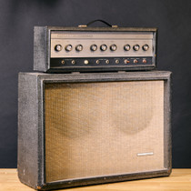 1963 Silvertone 1484 Twin Twelve Tube Amplifier Head and 2x12 Cab with original Jensen C12Q C7506 2 Speakers