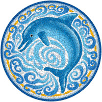 Large Mosaic Single Dolphin