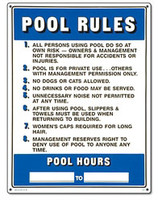 Pool Sign - Commercial Pool Rules - 40322