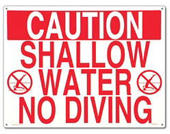 Pool Safety Sign -Shallow Water-No Diving - 40341