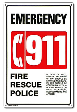 Pool & Spa Safety Sign - 911 Emergency - 40331 