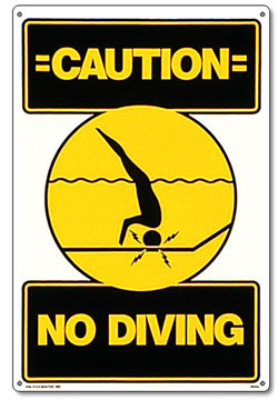 Pool Safety Sign- Caution: No Diving - 40344 