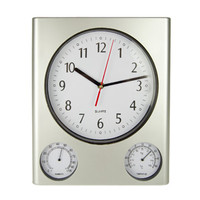 12.5" Clock/Thermometer/Hygrometer - Silver 