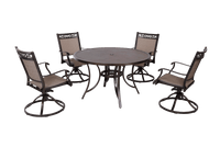5 Pc Dining Set Patio Furniture w/ Aluminum Swivel Rocker Sling Chairs 