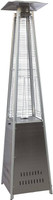 Outdoor Patio Heater, Pyramid Standing, LP Propane, With Wheels, 87 Inches Tall, 42000 BTU, Silver