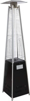 Outdoor Patio Heater, Pyramid Standing, LP Propane, With Wheels, 87 Inches Tall, 42000 BTU, Black