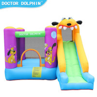 Inflatable Dog Bounce House with Slide and 450W Air Blower