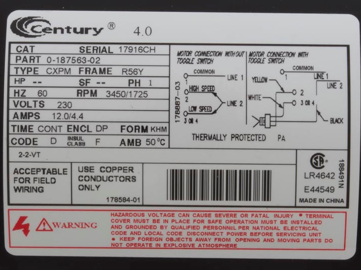 century motor label