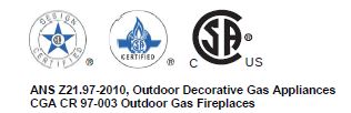propane fire pit certifications