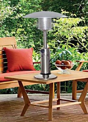 Tabletop outdoor heater in stainless steel