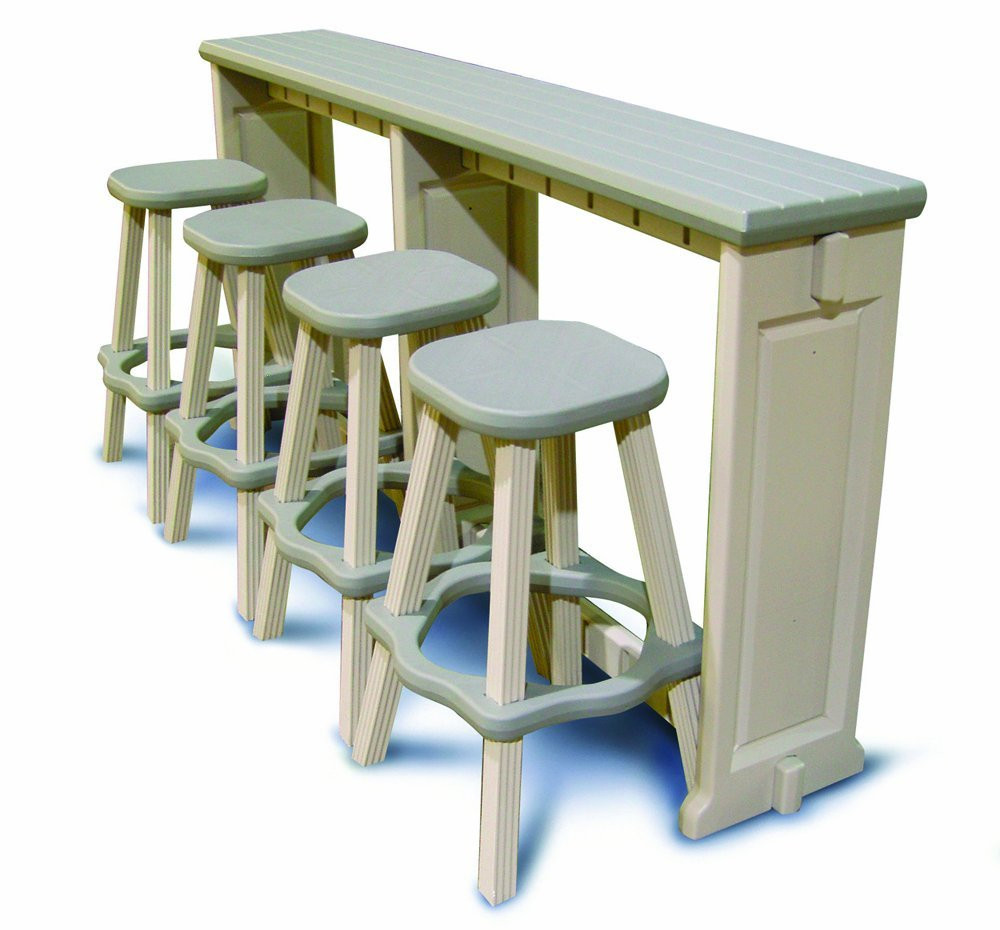 74" Long Gray Spa Side Bar 36" High