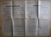 od032 - poster public announcement - housing taxes for Brno Bruenn from March 1941 - in Czech and German Language