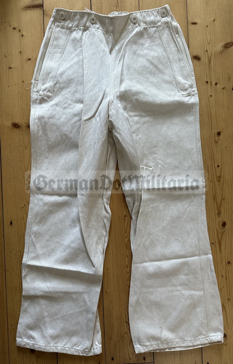 wo060 - c1969 dated NVA Volksmarine & Grenztruppen Bootskompanien navy  sailor Bordhose board pants in white - size m44 - GermanDotMilitaria