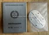 wd003 - issued NVA WDA Wehrdienstausweis document with dog tag