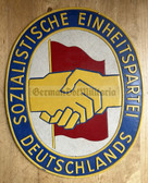 oo185 - SED East German Communist Party logo wall plaque - pressed cardboard