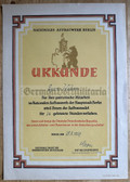 od006 - c1957 dated NAW Berlin Nationales Aufbauwerk award certificate for the honour badge for 36hrs worked
