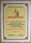 od009 - c1957 dated NAW Berlin Nationales Aufbauwerk award certificate for the honour badge for 100hrs worked