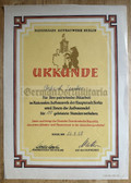 od012 - c1958 dated NAW Berlin Nationales Aufbauwerk award certificate for the honour badge for 100hrs worked