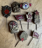 om472 - nice collection of c1950s Czech Czechoslovakia May Day pins & badges and some others
