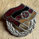 oa019 - 2 - German-Soviet Friendship DSF silver honour badge - enamel - worn on uniforms