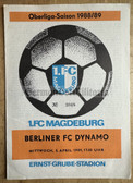 oz005 - c1989 FC Magdeburg vs BFC Dynamo Berlin - DDR Oberliga Football match stadium programme