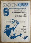 oz012 - c1986 Stahl Brandenburg vs BSG Stahl Riesa - DDR Oberliga Football match stadium programme