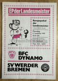 oz013 - c1988 BFC Dynamo Berlin vs SV Werder Bremen - European Champions Cup Football match stadium programme