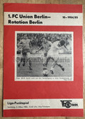 oz015 - c1985 FC Union Berlin vs Rotation Berlin  - DDR Landesliga Football match stadium programme