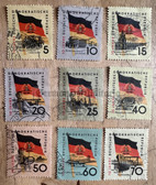 od101 - c1959 10th anniversary of the DDR flags - postage stamp set