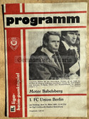 oz017 - c1985 Motor Babelsberg vs FC Union Berlin - DDR Landesliga Football match stadium programme