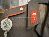 wo509 - NVA Paratrooper FJ Fallschirmjäger Conscript Uniform jacket with sports badge & shooting lanyard - Soldat - size m44